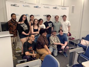 Festival Director Mitchell Lovell with the participating student filmmakers at CSI Film Festival